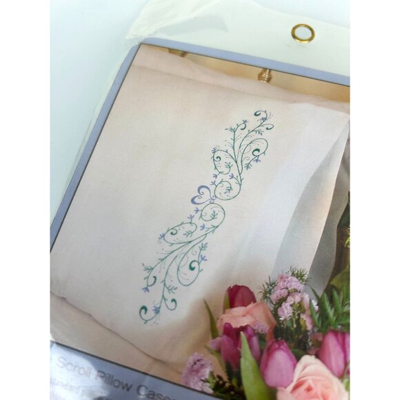 NEW Dimensions 73202 FILIGREE SCROLL Heart Pillowcase Embroidery Pillowcase Kit - Picture 7 of 11